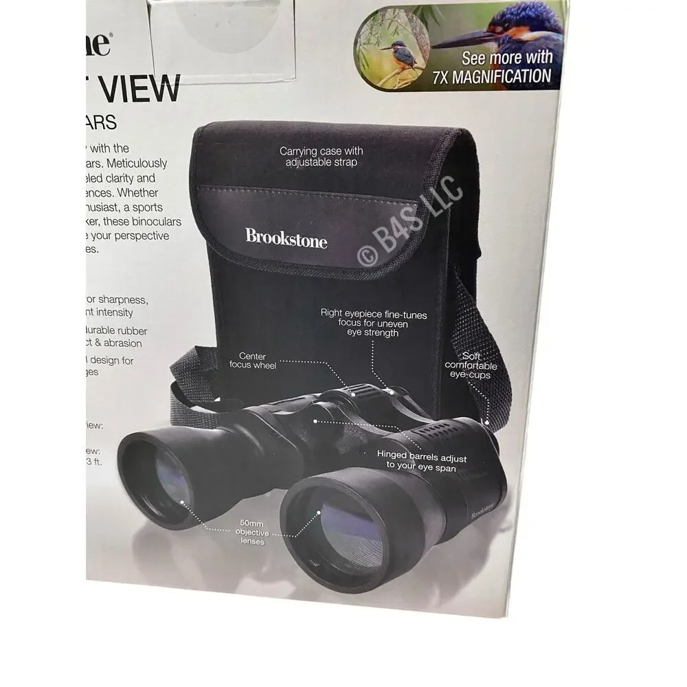 Brookstone Perfect View 7x50 Binoculars w/ Case Strap Cloth